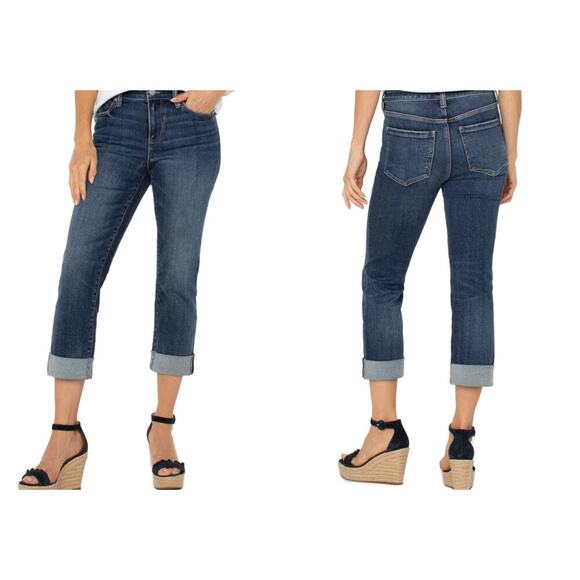 Liverpool Los Angeles Dark Wash Denim Jean Ankle Cuff Size 2/26 - Picture 1 of 11